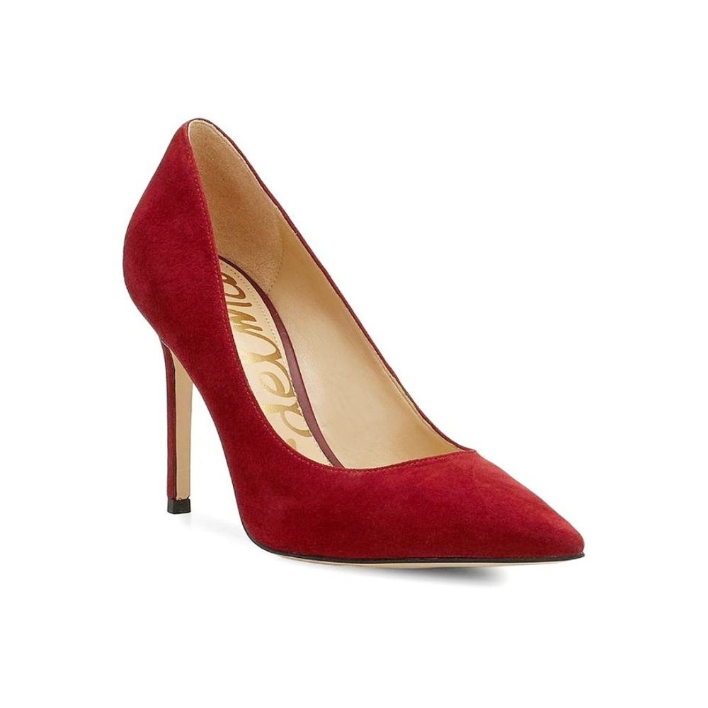 Sam Edelman Hazel Deep Red Magenta Suede Leather Pumps